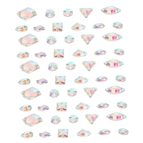 Operitacx 120 Stück Teiliges Flache Glasperlen zum Aufnähen Ab Glitzereffekt Zweilochige Dekoperlen für Kleidung DIY Schmuck und Handwerk Langlebige Glasmaterialien Vielseitig für Kleider von Operitacx