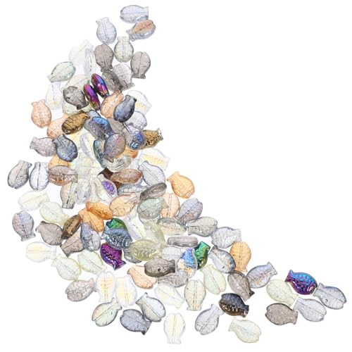 Operitacx 120 Stück Teiliges Glasperlen Fische mit Handgefertigte Schmuckperlen für DIY Armband Halskette Schlüsselanhänger Langlebige Glatte Charms zum Auffädeln und Basteln von Operitacx