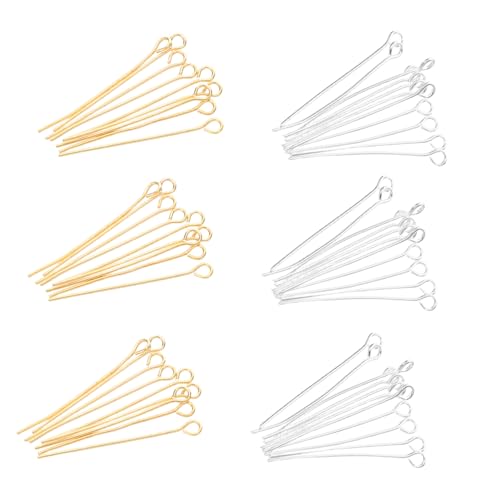 Operitacx 1200 Stück Teiliges Metall Nadeln für Schmuckherstellung Robuste Biegungsfeste Eye Pins in Gold und Silber Präzise DIY Perlennadeln für Halsketten Armbänder Anhänger Operitacx 1200 Stück Teiliges Metall Nadeln für Schmuckherstellung Robuste Biegungsfeste Eye Pins in Gold und Silber Präzise DIY Perlennadeln für Halsketten Armbänder Anhänger von Operitacx