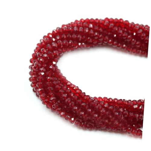 Operitacx 128stücke Diy Glasperlen Für Schmuckherstellung Facettierte Kristallperlen Dunkelrot Für Armbänder Und Halsketten von Operitacx