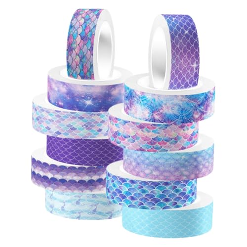 Operitacx 12Rollen Washi Tape Dekorative Bastelbänder mit Meerjungfrauen Design Vielseitige Klebebänder für Scrapbooking und DIY Projekte Journaling und Operitacx 12Rollen Washi Tape Dekorative Bastelbänder mit Meerjungfrauen Design Vielseitige Klebebänder für Scrapbooking und DIY Projekte Journaling und von Operitacx