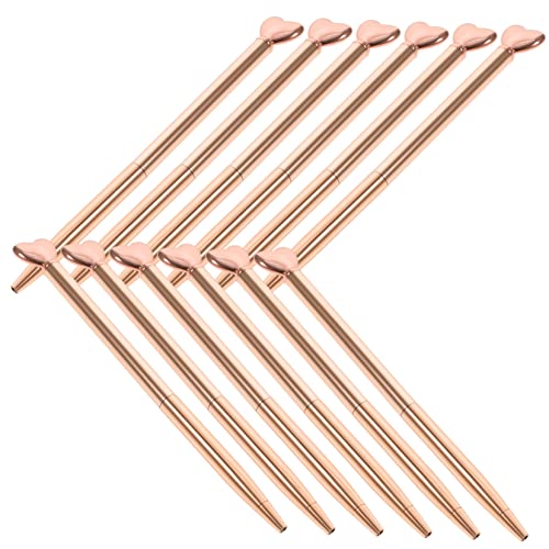 Operitacx 12Stücke Form Kugelschreiber Ergonomische Metallstifte Roségold für Büro Schule und Kreative Hochwertige Langlebige Schreibgeräte mit Komfortgriff von Operitacx