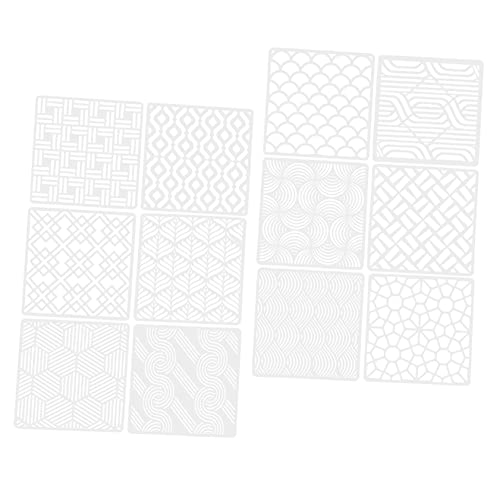 Operitacx 12Stücke Geometrische Malvorlagen Wiederverwendbare Schablonen Für DIY Wanddekoration Möbel Scrapbooking Kompatibel Mit Öl Und Acrylfarben von Operitacx