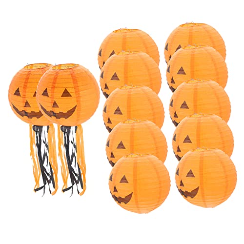 Operitacx 12Stücke Halloween Kürbislaternen Hängende Papierlaternen für Festliche Dekoration für Garten und Zuhause Sorgen für Gruselige Operitacx 12Stücke Halloween Kürbislaternen Hängende Papierlaternen für Festliche Dekoration für Garten und Zuhause Sorgen für Gruselige von Operitacx