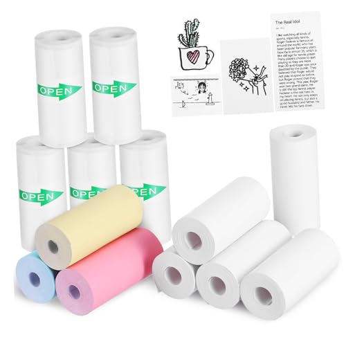 Operitacx 13 Rollen Thermodrucker Papierrolle Farbiges Selbstklebendes Thermopapier für Fotos Etiketten und Quittungen Kompatibel mit Thermodruckern Operitacx 13 Rollen Thermodrucker Papierrolle Farbiges Selbstklebendes Thermopapier für Fotos Etiketten und Quittungen Kompatibel mit Thermodruckern von Operitacx