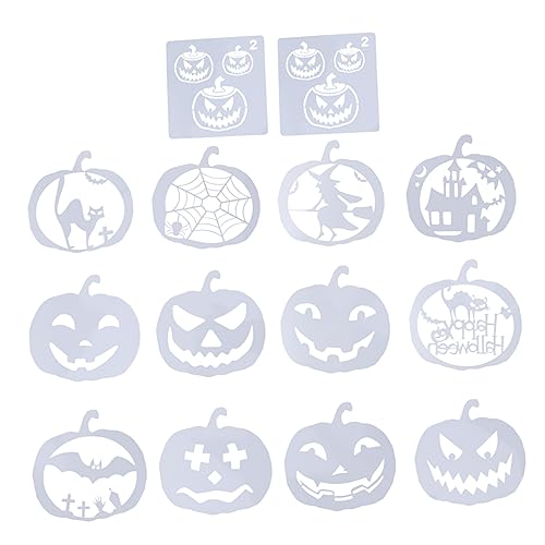 Operitacx 14 Stück Kürbisvorlage Für Malerei Dekorate Schablone Halloween Dekoration Kürbis- Wiederverwendbar Vorlagen Fallen Kürbisse Kürbis-vorlage Weiß Das Haustier von Operitacx
