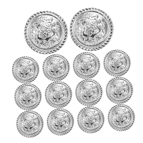 Operitacx 14 Stück Vintage Metallknöpfe für Kleidung Runde Flache Nähknöpfe für Mäntel Strickwaren Diy Projekte Silberne Knöpfe im Britischen Stil von Operitacx