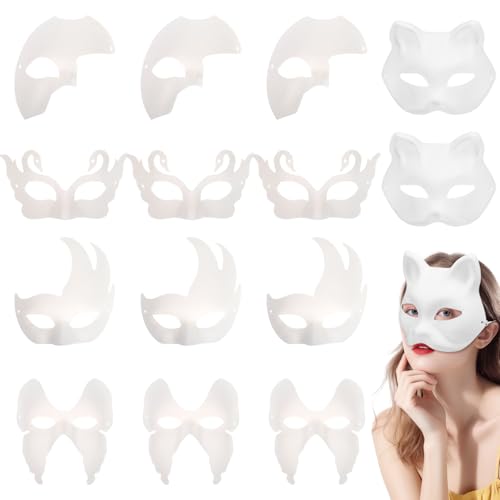 Operitacx 15 Stück Pappmaché-Masken Unbemalte Halloween-Maskenmaske Bemalbare Weiße Papiermaske Für Halloweenkostüme Maskenpartys Karneval Künstlerische Projekte Operitacx 15 Stück Pappmaché-Masken Unbemalte Halloween-Maskenmaske Bemalbare Weiße Papiermaske Für Halloweenkostüme Maskenpartys Karneval Künstlerische Projekte von Operitacx