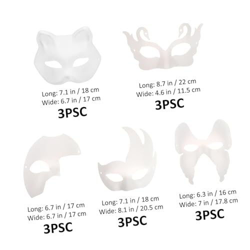 Operitacx 15 Stück Teiliges Diy Papier Masken Weiße Bemalbare Masquerade Masken aus Papiermasse Leichte und Cosplay Gesichtsmasken für Halloween Mardi Gras und Gruppenevents Operitacx 15 Stück Teiliges Diy Papier Masken Weiße Bemalbare Masquerade Masken aus Papiermasse Leichte und Cosplay Gesichtsmasken für Halloween Mardi Gras und Gruppenevents von Operitacx