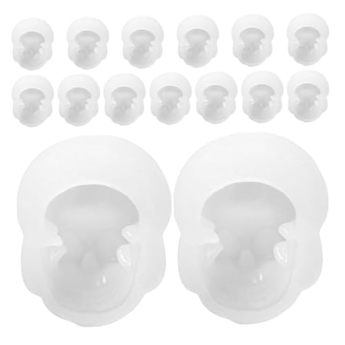 Operitacx 15 Stück Teiliges Halloween Schädel Silikonform Flexible Langlebige Gießform für Harz Schmuck Epoxidharz Kerzen für DIY Bastelprojekte und Handgefertigte Anhänger von Operitacx