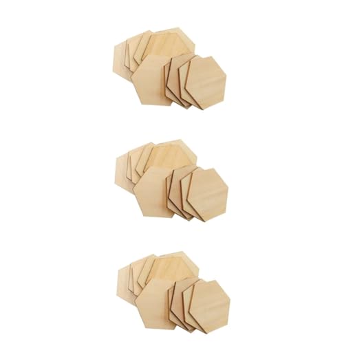 Operitacx 150 Stck Buchenholz Sechseckige Holzscheiben Eckige Holzplättchen Basteln DIY Handwerk Langlebige Holzstücke für Geburtstags Hochzeit Weihnachtsdekorationen von Operitacx