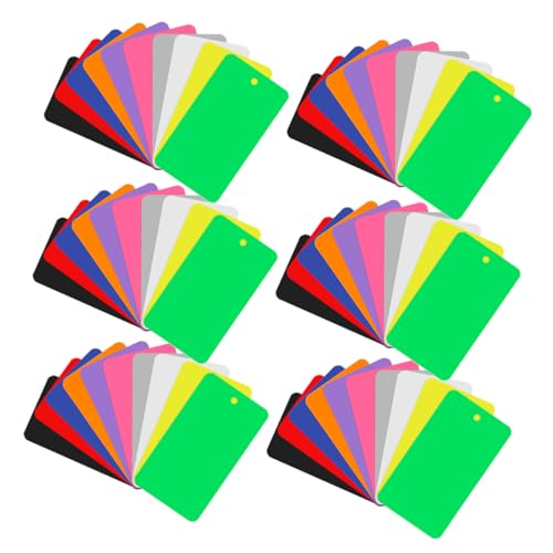 Operitacx 150 Stück PVC Blanko Tags für Gepäck Versandetikettierung Farbige Transparente Matte Etiketten für Schule Garten Supermarkt und Lager von Operitacx