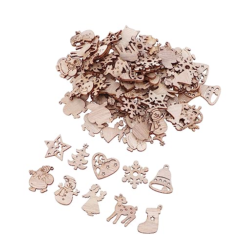 Operitacx 150 Stück Weihnachtliche Holzscheiben Deko Teilig Umweltschonende Kreative Karten für Weihnachtsbaum Bastelarbeiten und für und Außendekoration von Operitacx