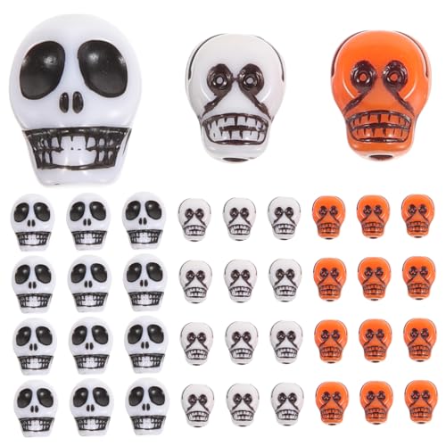 Operitacx 150Stücke Totenkopfperlen Polymer Vielseitig Einsetzbar für Schmuckdesign Armbänder und Dekorationen Bastelzubehör für Projekte von Operitacx