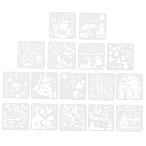 Operitacx 16 Blatt Teiliges Weihnachts Malschablonen Wiederverwendbare Diy Zeichenschablonen mit Festlichen Motiven Leichtes Tragbares Malvorlagen für Kreativen Gestalten und Basteln von Operitacx