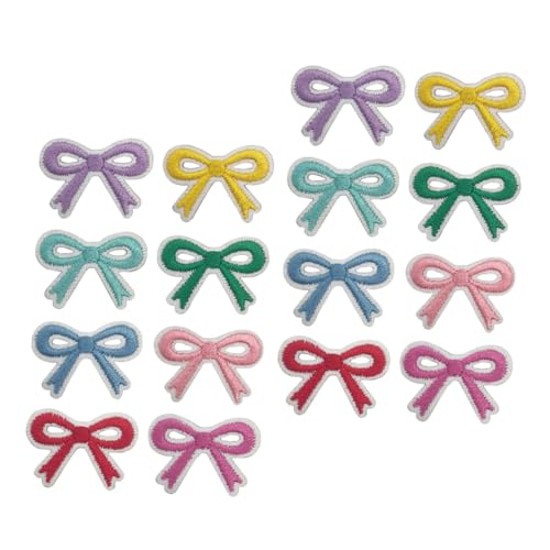 Operitacx 16 Stück Teiliges Selbstklebende Bowknot Bügelflicken aus Strapazierfähigem Polyester Bestickte Schleifen Patches zum Aufbügeln und Aufnähen für DIY Kleidung Rucksäcke Schuhe Jeans von Operitacx