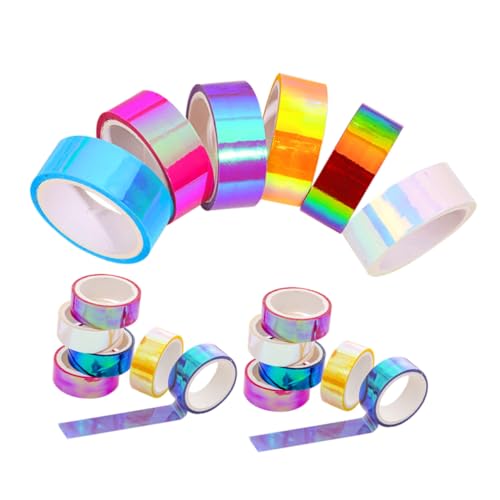 Operitacx 18 Stück Teiliges Regenbogen washi tape Wasserdichtes Farbverlaufendes Klebeband für Scrapbooking DIY Basteln Journal Dekoration Farben Mit Präziser Verarbeitung von Operitacx