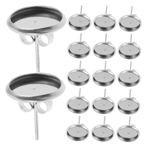 Operitacx 180 Stück Teiliges Edelstahl Flache Runde Cabochon Fassung DIY Schmuckherstellung Blank Ohrring Tabletts mit Rückseiten für Individuelle Ohrstecker Designs Operitacx 180 Stück Teiliges Edelstahl Flache Runde Cabochon Fassung DIY Schmuckherstellung Blank Ohrring Tabletts mit Rückseiten für Individuelle Ohrstecker Designs von Operitacx