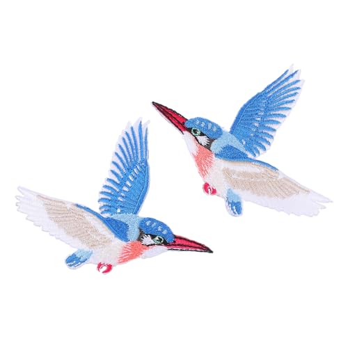 Operitacx 1Paar Eisenaufnäher Vögel Stickerei Patch für Kleidung DIY Applikation Selbstklebend Farbenfroh und Langlebig zur Verschönerung Ihrer Bekleidung von Operitacx