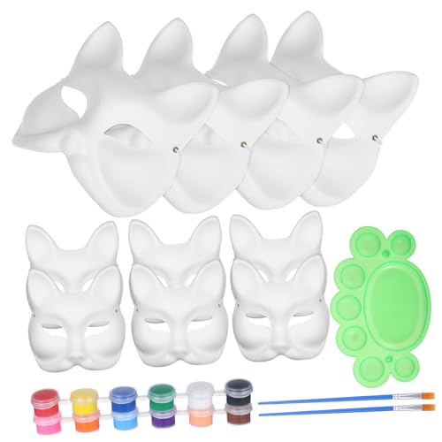 Operitacx 1Satz DIY Masken Leere Papiermasken zum Bemalen Farben Pinsel und Farbpalette für Bastelprojekte und Cosplay Events Operitacx 1Satz DIY Masken Leere Papiermasken zum Bemalen Farben Pinsel und Farbpalette für Bastelprojekte und Cosplay Events von Operitacx