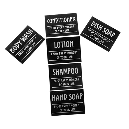 Operitacx 1Satz Wasserdichte Badezimmer Etiketten für Duschgel und Shampoo Flaschen Minimalistische Aufkleber zur Organisation und Dekoration von Badezimmerbehältern von Operitacx