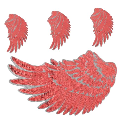 Operitacx 2 Paare Rote Glitzer Patches mit Kleberücken Aufbügler und Aufnäher für Kleidung Taschen Diy Projekte und Festliche Anlässe Edle Stoffaufnäher für Styles von Operitacx