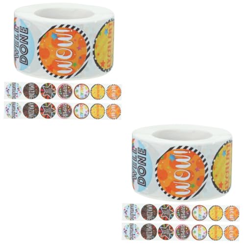 Operitacx 2 Rollen Aufkleber-Etiketten für Belohnungen für belohnungssticker stickerrolle Neon Abdeckband deko Geschenkverzierung aufkleber Kupferplattenaufkleber von Operitacx