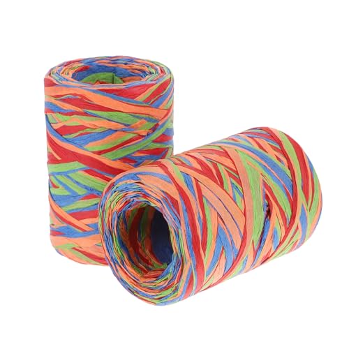 Operitacx 2 Rollen Bunte Raffia Papier Dekorative Geschenkband für DIY Verpackungen Hochzeiten und Weihnachtsgeschenke pro Rolle Operitacx 2 Rollen Bunte Raffia Papier Dekorative Geschenkband für DIY Verpackungen Hochzeiten und Weihnachtsgeschenke pro Rolle von Operitacx