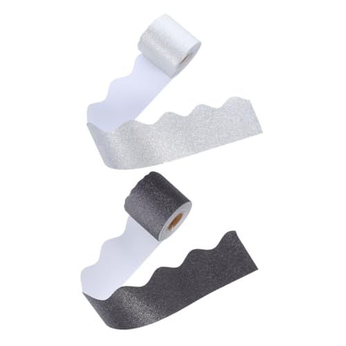 Operitacx 2 Rollen Dekorative Glitzer Schultafel Ränder Selbstklebende Bordüren für Pinnwände Glänzende Bordüren für Klassenzimmer und Feiertagsdekorationen Silber Operitacx 2 Rollen Dekorative Glitzer Schultafel Ränder Selbstklebende Bordüren für Pinnwände Glänzende Bordüren für Klassenzimmer und Feiertagsdekorationen Silber von Operitacx