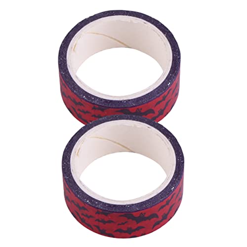 Operitacx 2 Rollen Halloween Diy Papier Klebeband Bunte Masking Tape Selbstklebend zum Basteln und Dekorieren für Fenster Möbel Party Scrapbooking Langlebig und Farbecht von Operitacx