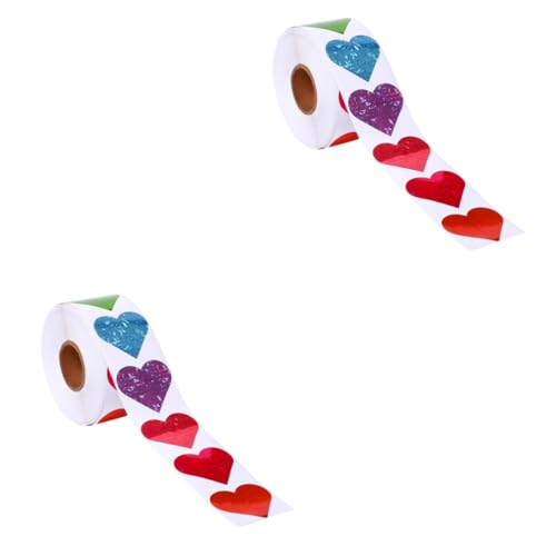 Operitacx 2 Rollen Herzförmige Aufkleber Valentinstag Etiketten Selbstklebend Romantisch für Hochzeit Scrapbooking Geschenkverpackung Operitacx 2 Rollen Herzförmige Aufkleber Valentinstag Etiketten Selbstklebend Romantisch für Hochzeit Scrapbooking Geschenkverpackung von Operitacx
