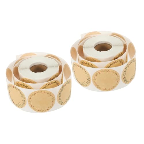 Operitacx 2 Rollen Kraftpapier Selbstklebende Aufkleber Beschreibbare Dekorative Etiketten für Diy Projekte und Partys für Verpackungen und Festlichkeiten von Operitacx