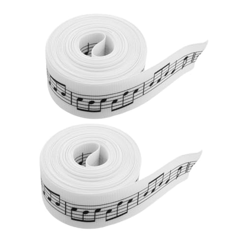 Operitacx 2 Rollen Musiknoten Geschenkband Yards Grosgrain mit Musikalischem Notenmotiv für Kreative Verpackungen Hochzeiten Geburtstagsfeiern und Dekorationen von Operitacx