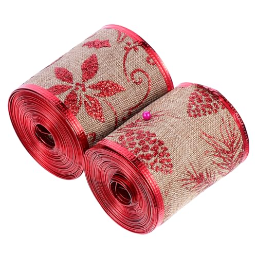 Operitacx 2 Rollen Weihnachtliches Dekoband aus Hochwertigem Imitationsleinen Breit Je Yards Vielseitig für Geschenkverpackung Diy Bastelarbeiten und Weihnachtsbaumdekorationen Geeignet Operitacx 2 Rollen Weihnachtliches Dekoband aus Hochwertigem Imitationsleinen Breit Je Yards Vielseitig für Geschenkverpackung Diy Bastelarbeiten und Weihnachtsbaumdekorationen Geeignet von Operitacx