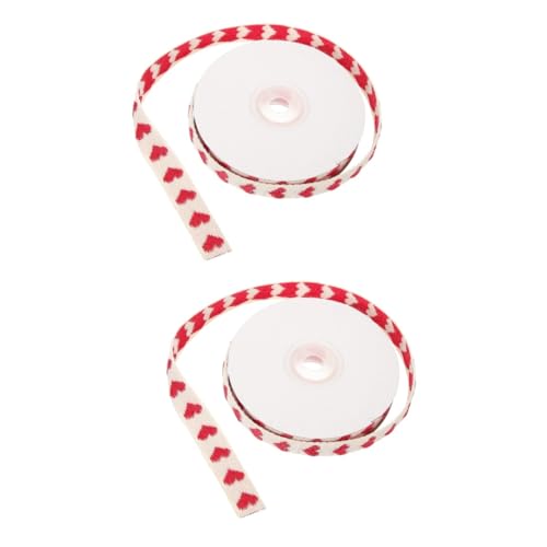 Operitacx 2 Rollen gestaltetes Paketband seidenband ribbon bandalette Fleckenbänder Quaste Bastelband für den täglichen Gebrauch Festival-Paketband Polyester Baumwolle von Operitacx