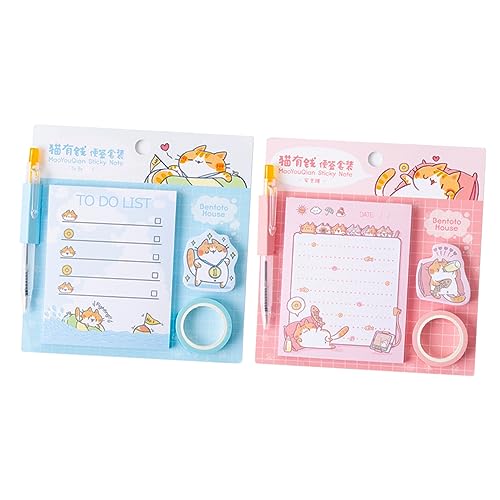 Operitacx 2 Sätze Bunte Haftnotizen Sets Selbstklebende Notizen für Diy Handbuch Dekoration Praktische Memo Paper für Büro Zuhause und Schule Teiliges Set von Operitacx