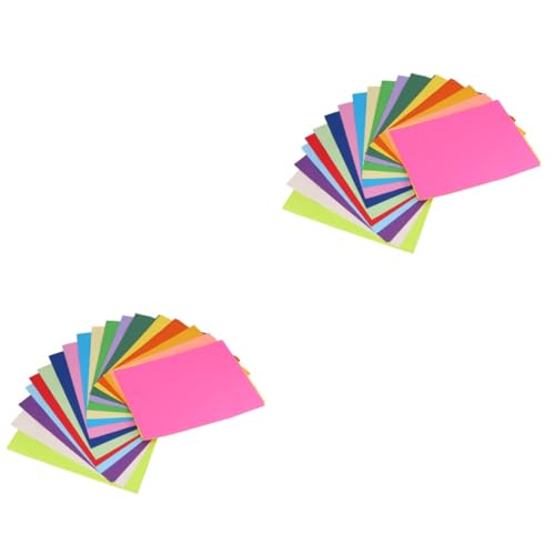 Operitacx 2 Sätze Buntes Origami Papier Doppelseitiges Bastelpapier Für Kreative Diy Projekte Für Bastelarbeiten Leuchtende Farben M² 100 Stück * 2 von Operitacx