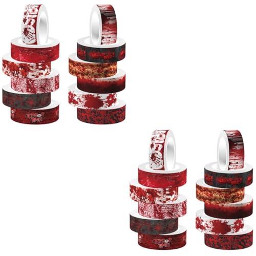 Operitacx 2 Sätze Halloween Washi Tape Blutige Drucke Für Diy Scrapbooking Bastelprojekte Vielseitige Dekoration Für Halloween Feste 12 Rollen * 2 von Operitacx