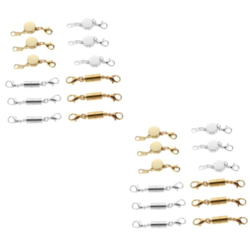 Operitacx 2 Sätze Halskettenverschluss Layering Verschluss Silber Schlüssel Schmuckverschlüsse Halsketten Verschluss Armband Verlängerungsverbinder Für Halsketten 12 Stück * 2 von Operitacx