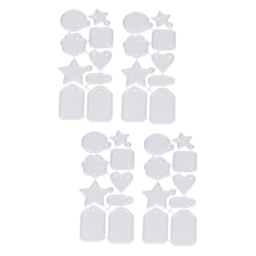 Operitacx 2 Sätze Handgemachte Diy Präge Schablonen Metall Label Ausschnitte Kohlenstoffstahl Für Etikettenanhänger Wiederverwendbare Stanzformen Silber Für Scrapbooking Und 2 Stücke * 2 von Operitacx