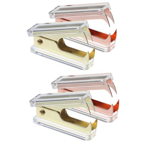 Operitacx 2 Sätze Heftklammern Entferner Tragbarer Klammerabzieher Aus Acryl Mini Heftklammern Entferner Für Bürobedarf Gold Roségold 2 Stücke * 2 von Operitacx