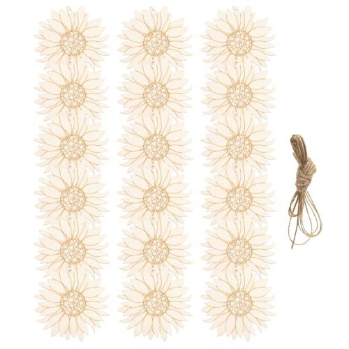 Operitacx 2 Sätze Holzblumen Bastelset Unvollendete Holzblumen Ausschnitte für Diy Bemalen und Gestalten von Dekorationen von Operitacx