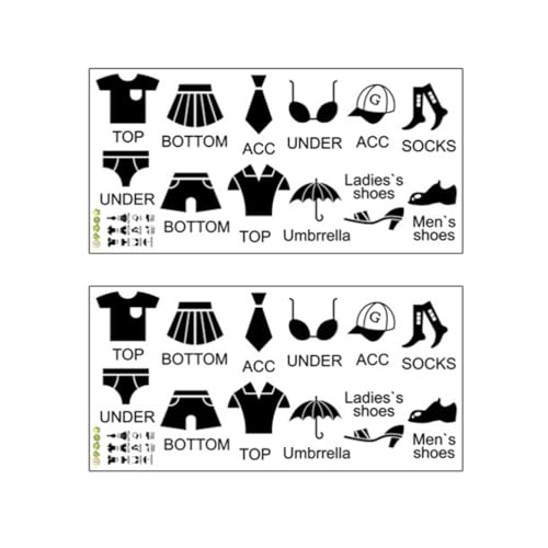 Operitacx 2 Sätze Kennzeichnungsaufkleber Für Kleidung Kommodenetiketten Für Kinder Stoffklassifizierungsetikett Klassifizierungsetikett Für Kleidung Kunst Dekorative Aufkleber Lagerung Pvc von Operitacx