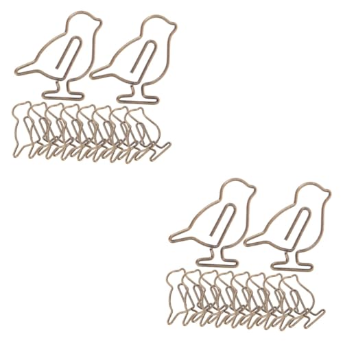 Operitacx 2 Sätze Kreative Büroklammern Aus Metall Antike Vogel Design Praktische Clips Für Dokumente Notizen Und Scrapbooking Für Bürobedarf Und 20 Stück * 2 von Operitacx