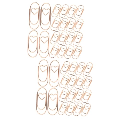 Operitacx 2 Sätze Niedliche Mini-liebes-büroklammern Herz Büroklammern Für Dokumente Bürobedarf Studentische Büroklammer Markierungsclip Für Das Büro Metall Rose Gold 200 Stück * 2 von Operitacx