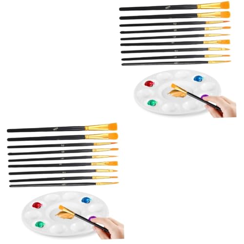 Operitacx 2 Sätze Pinselset Mit Nylonmalpinseln Und Mischpalette Für Aquarell Acryl Und Ölgemälde Formbeständig Für Anfänger Und Künstler Zur Farbgestaltung Und Detailarbeit 10 Stück * 2 Operitacx 2 Sätze Pinselset Mit Nylonmalpinseln Und Mischpalette Für Aquarell Acryl Und Ölgemälde Formbeständig Für Anfänger Und Künstler Zur Farbgestaltung Und Detailarbeit 10 Stück * 2 von Operitacx