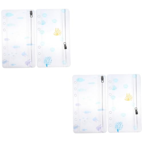 Operitacx 2 Sätze Pvc Reißverschluss Taschen Für Notizbuch Ring Binder Einsteckhüllen Abnehmbare Zipper Beutel Für Budgetplanung Und Bürobedarf Kleine Fische Muscheln Designs 2 Stück * 2 von Operitacx