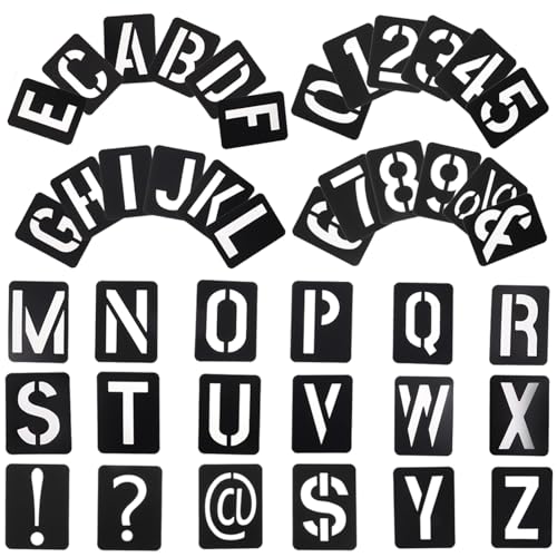 Operitacx 2 Sätze Schablonen Set PP für Buchstaben und Zahlen Teiliges Wiederverwendbares Malwerkzeug für Diy Wandgestaltung und Handwerk für Kreative Projekte und Dekoration von Operitacx
