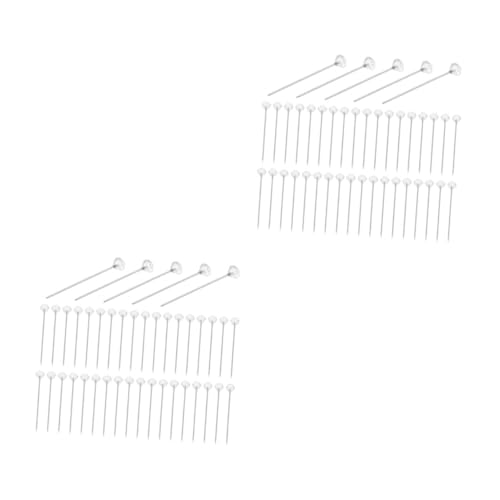 Operitacx 2 Sätze Stecknadeln Mit Perlenkopf Präzise Handnähnadeln Für Quilt Und Kleidungsfixierung Silberfarbene Dressmaking Pins Für Corsage Und Bastelarbeiten 200 Stück * 2 von Operitacx