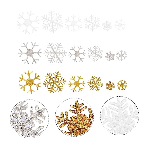 Operitacx 2 Sätze Teiliges Schneeflocken Stoffapplikations Verschiedene Beständige Weihnachtsdeko Für Kleidung Und Kinderkleidung Langlebige Realistische Aufnäher Zum Aufnähen 18 Stücke * 2 von Operitacx